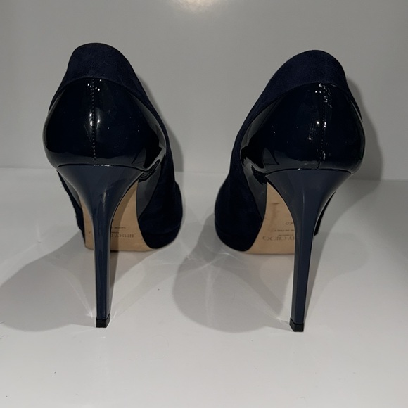 Jimmy Choo Navy Platform Pumps - Picture 3 of 6